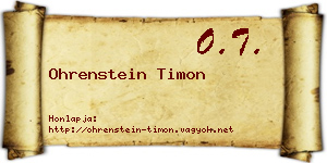 Ohrenstein Timon névjegykártya